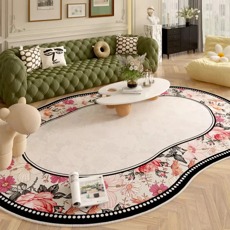 Carpet for Living Room Light Luxury Floral Pattern Soft Coffee Table Rug Large Area Plush Bedroom Bedside Floor Mat Alfombra 담요