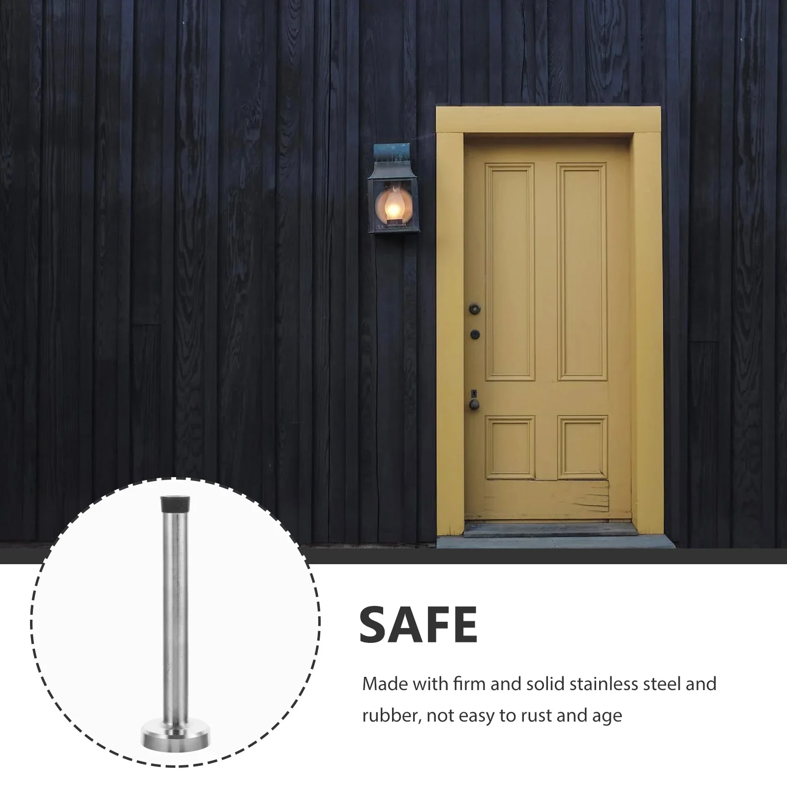 

15Cm Barn Stopper Wall Protector Commercial Mounted Stop Stainless Steel Rubber Outdoor Weatherproof Bumper Slamming Prevention
