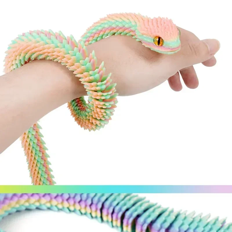 New 30cm 3D Printed Snake Decoration 3D Printed Animals Desk Accessories Room Decor Office Table Funny Snake Year Ornament