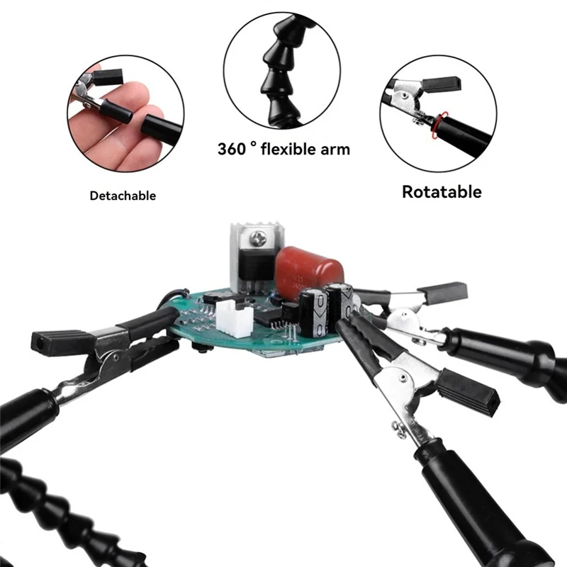 

Helping Hands Soldering Third Hand PCB Circuit Board Holder Flexible Arms With Desk Clamp Base For Electronic Boards