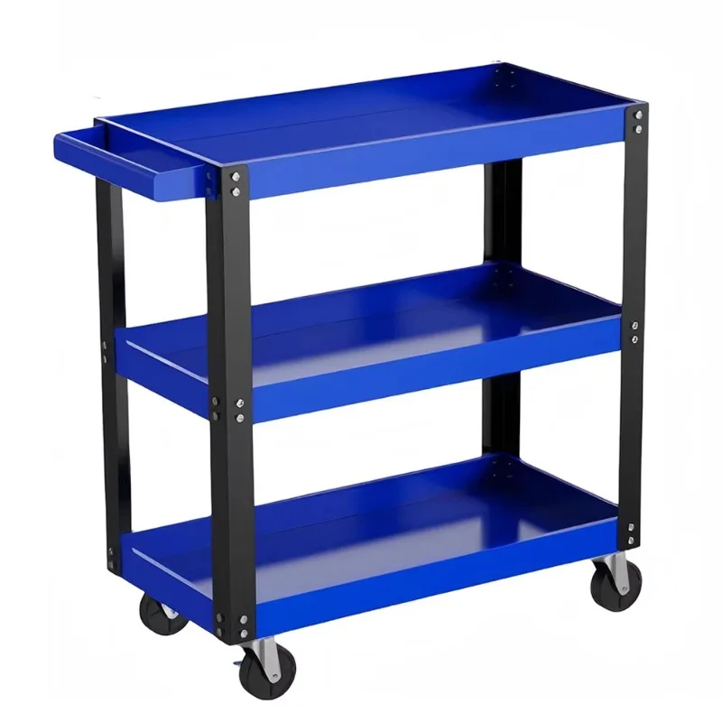 

2026 PJT Garage Storage Utility Cart Rolling 3 Tier Trolley Metal Steel Tool Cart With Handles And Wheels Tool Cart