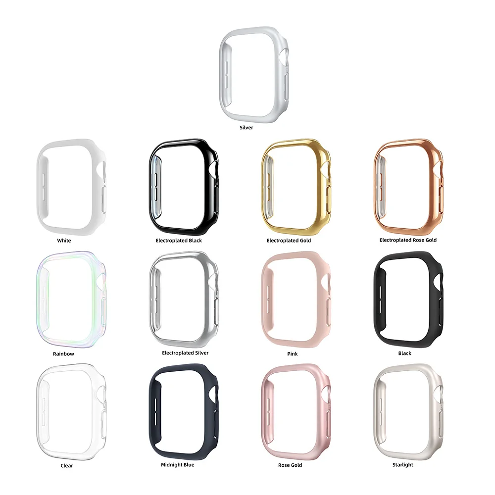 PC Electroplating Case for Apple Watch 12 46mm 42mm Hard Bumper Frame Protector Cover for Iwatch Series 12 46mm 42mm Accessories