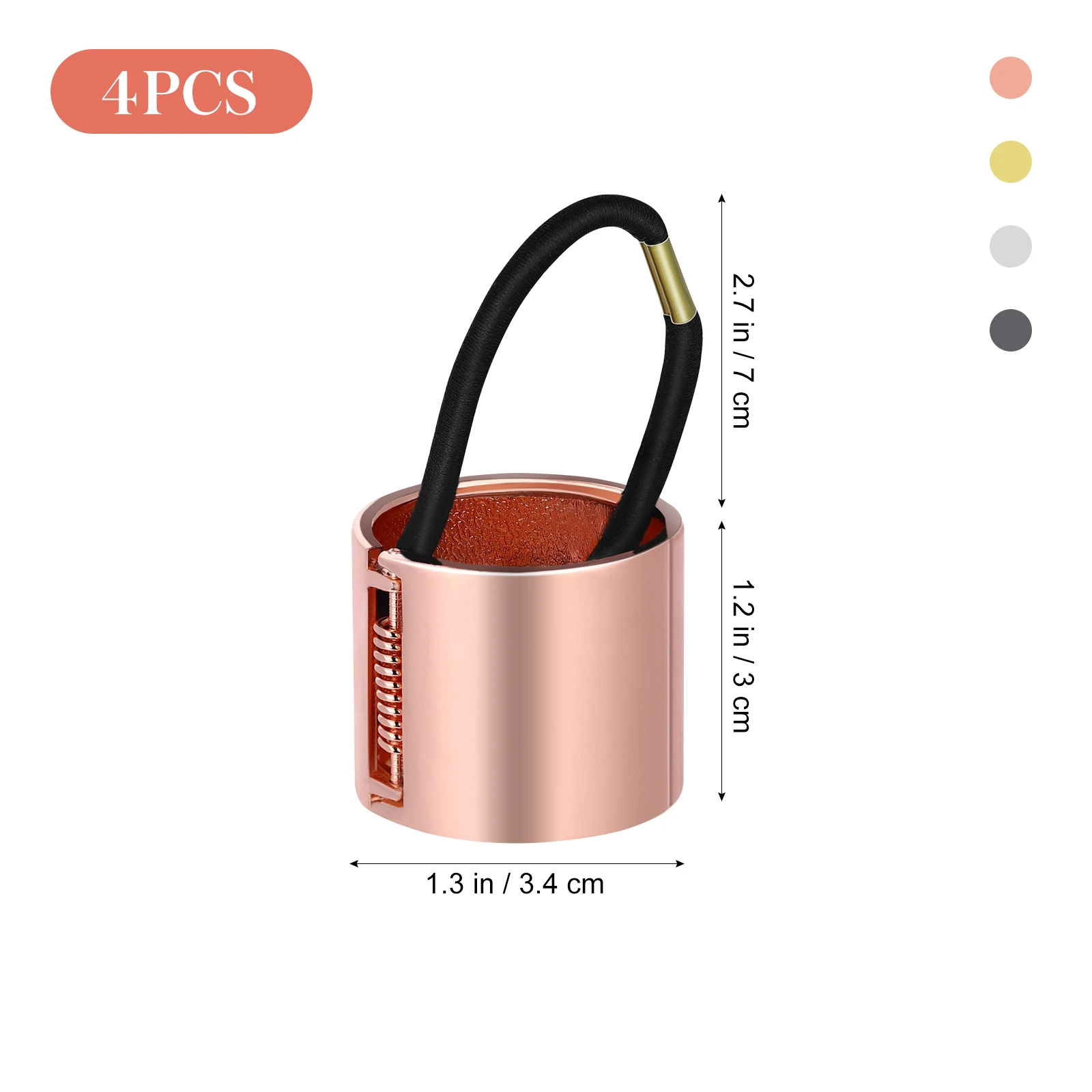 

4 Pcs Metal Hair Bands Elastic Ponytail Holders Cuff Ties Spring Hinge Fashion Accessories Daily Wear Party Use Premium Material