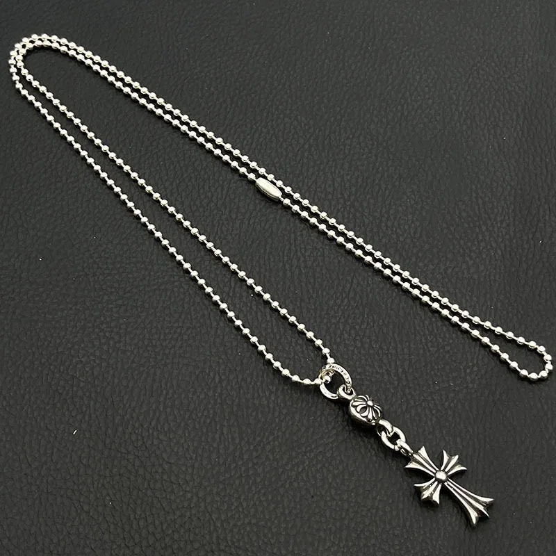 Hip Hop Cross Scout Flower Necklace Trendy Personality Retro Men's and Women's Trendy Long Versatile Sweater Chain