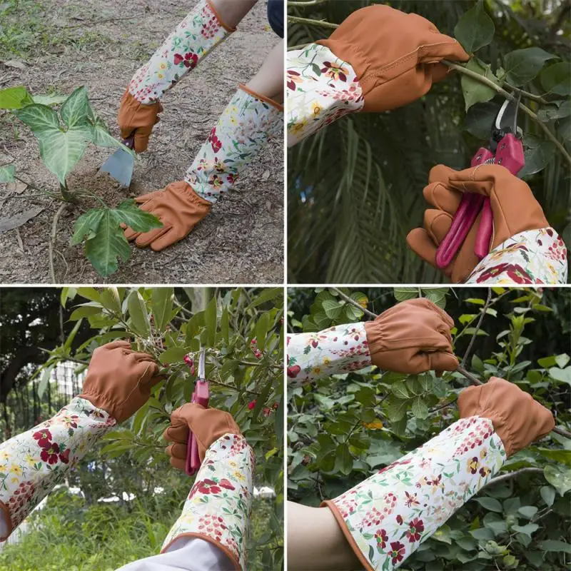 Heavy Duty Gardening Rose Pruning Gauntlet Gloves Thorn Proof Long Sleeve Work Welding Garden Gloves