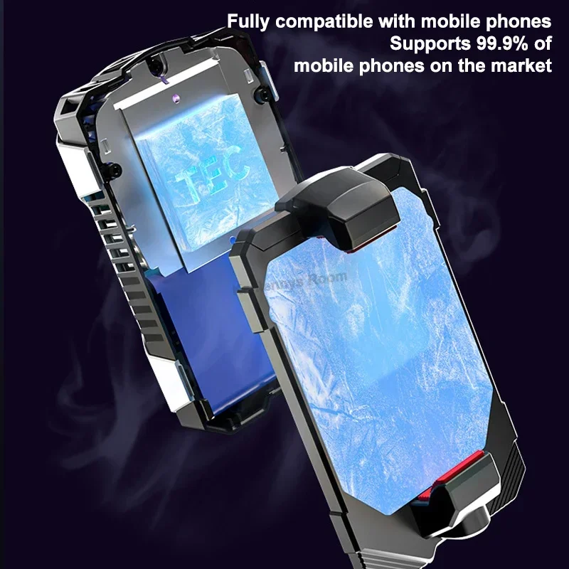 X136 مشبك خلفي للهاتف المحمول PUBG Game Cooler 2500mAH أشباه الموصلات مروحة تبريد المبرد آيفون أندرويد مع شاشة رقمية #5