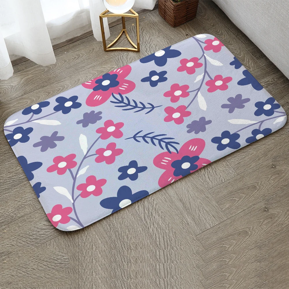 Multicolor Colorful Floral Psychedelic Bath Mats Rug for Bedroom Things to the House Entrance Mat Outdoor Doormat Room Rugs Home