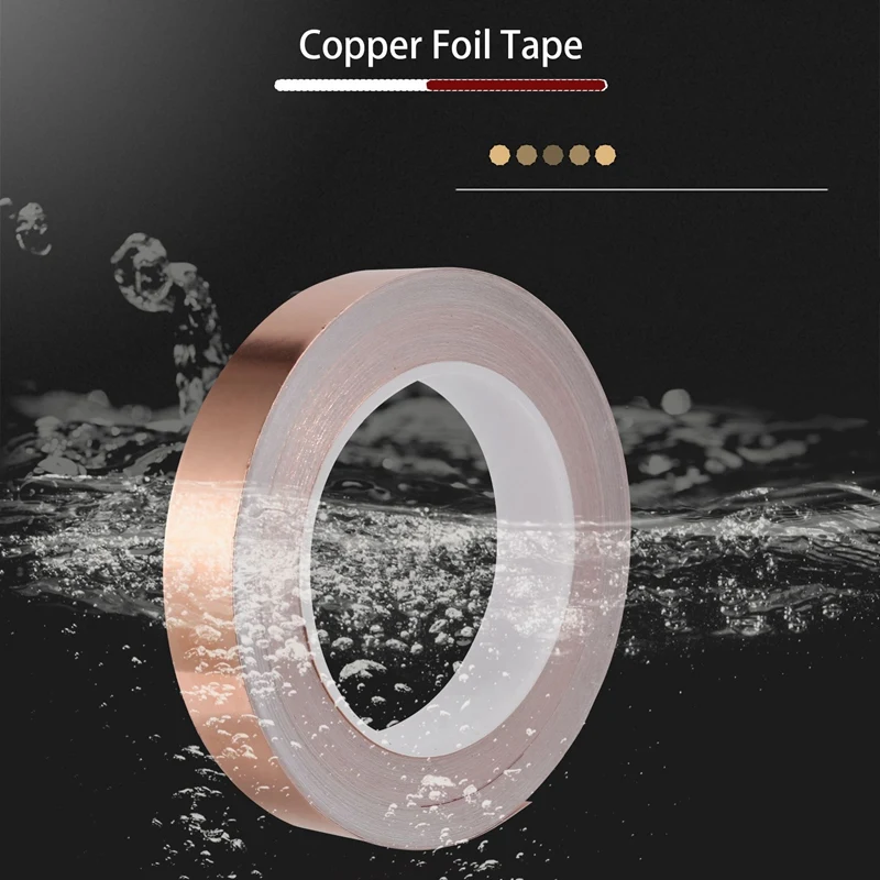 Copper Tape Against Snails Copper Tape One-Sided Conductive Self-Adhesive EMI Shielding Tape Use For Gardens