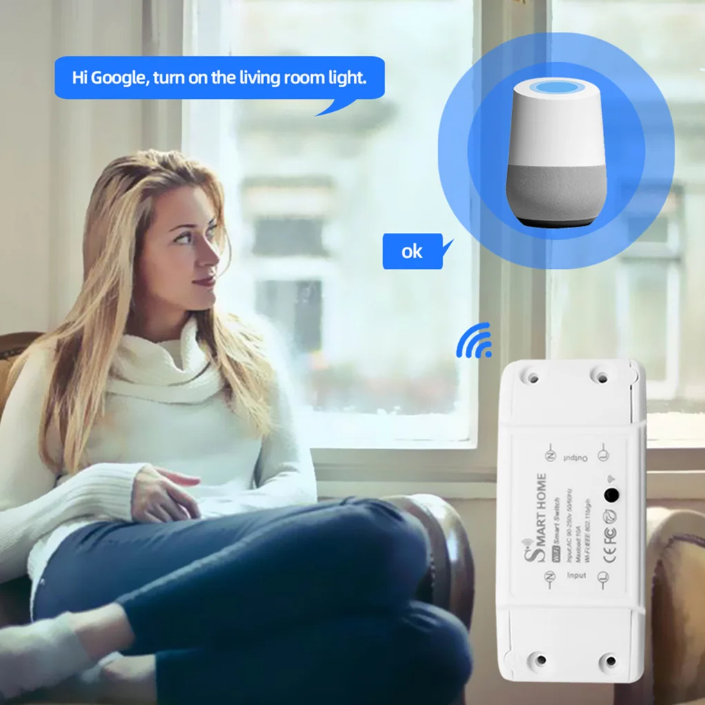 

Tuya WiFi Smart Switch 2.4Ghz Wireless Remote Control Breaker Timer Relay Switch Module Works with Alexa Google Home