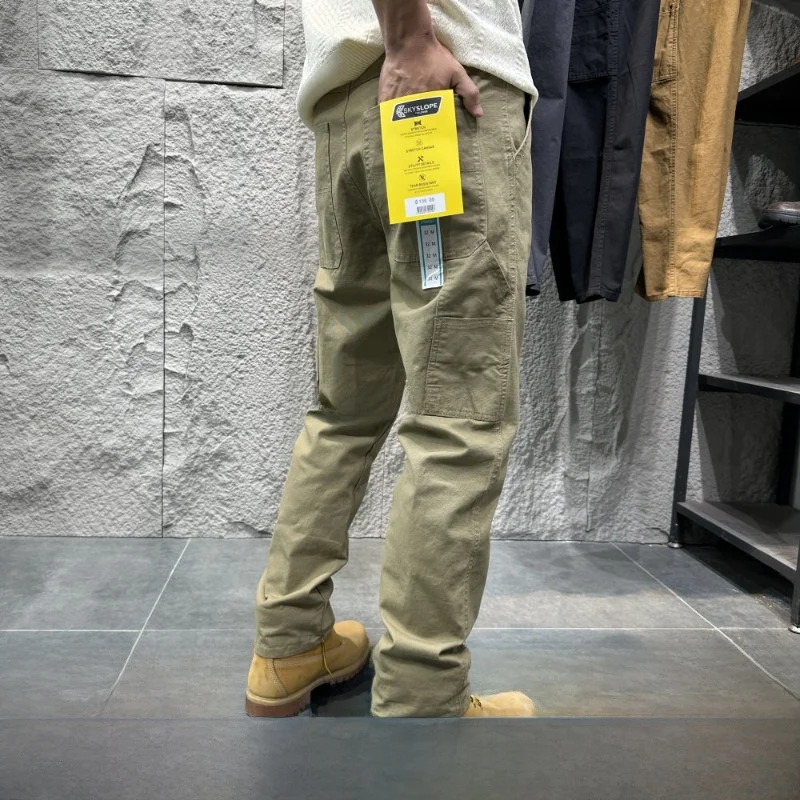 Men's Cotton Gold Rush Pants Heavy Duty Quality Breathable Spring Summer Casual Straight Leg Pants Woodcutter Style Elastic