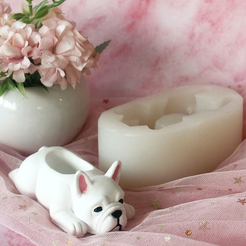 Dog Flower Pots Silicones Moulds Animal Holder Resins Molds Succulents Planter Clay Molds Home Decorations