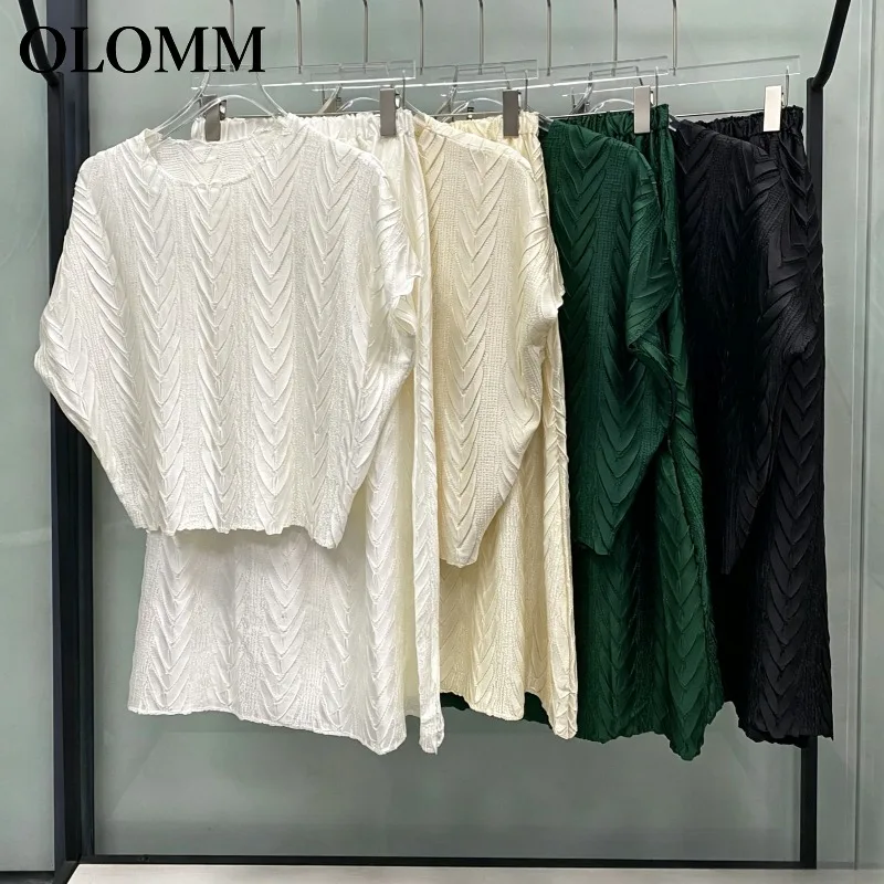 Miyake Pleated 2026 New Embroidered Skirt Set Summer New Heavy Craft High-end Comfortable Casual Pleated Two-piece Set for Women