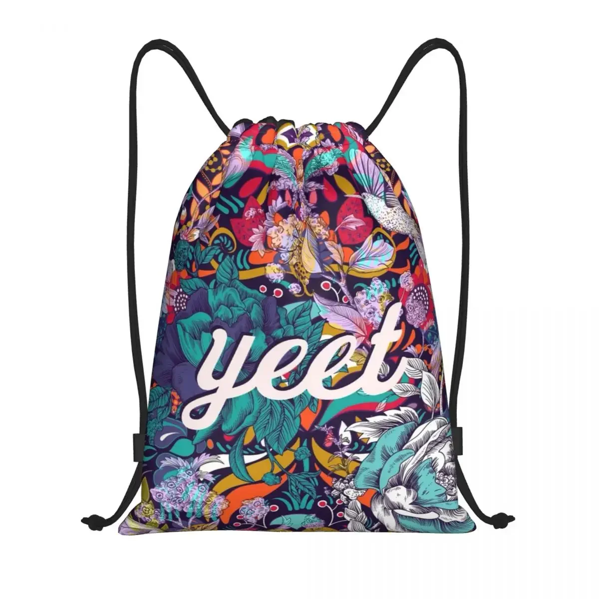 

Сумка на шнурке Jey Uso Yeet для тренировок, рюкзаки для йоги, женские и мужские обои с цветочным принтом, логотип, спортивный рюкзак для спортзала