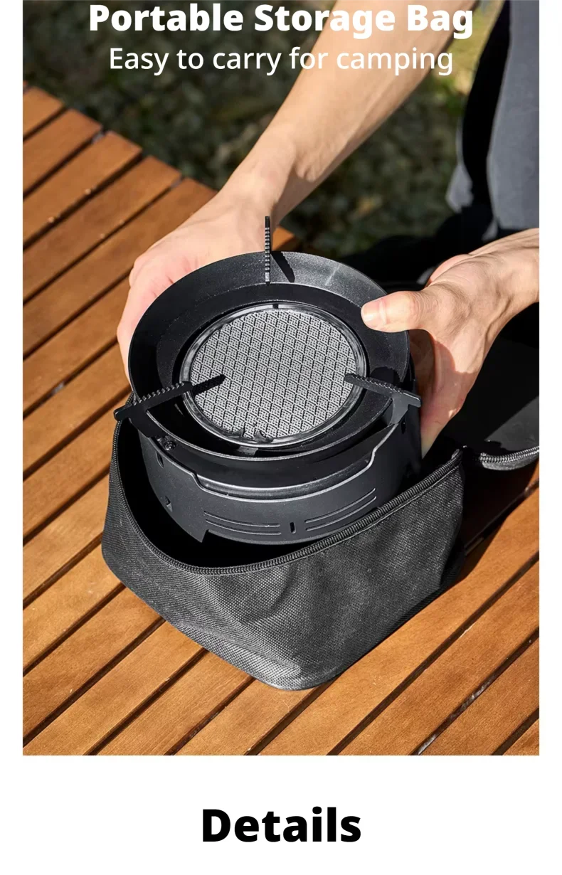 BISINNA 5800W Infrarot-Herd, tragbarer Split-Gasbrenner mit Aufbewahrungsbox, für Picknick, Wandern, winddichter Campingkocher im Freien – Detail 10