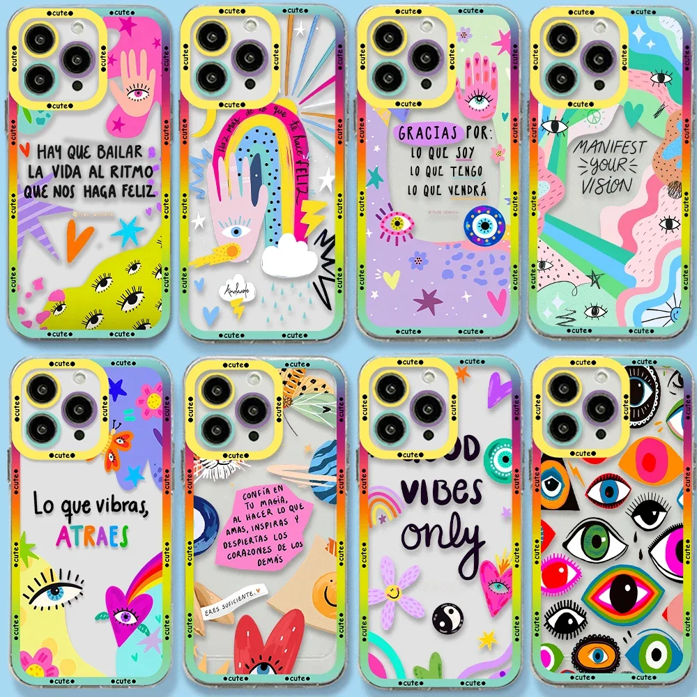 Funny Lucky Blue Evil Eye Phone Case For Xiaomi Redmi Note 12C 11 10 Pro Plus 10C 9A 9T K30 K40 K50 K60 4G 5G Transparent Capa