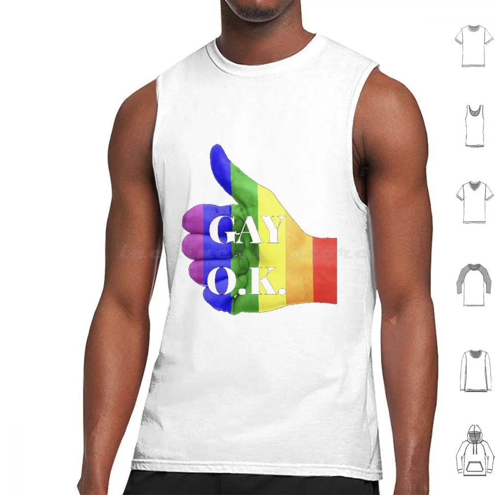 Ok O.K. Okay Pride Queer Tank Tops Vest Sleeveless Pride Queer Bisexual Trans Polyamorous Polygamy Poly Straight Sexual