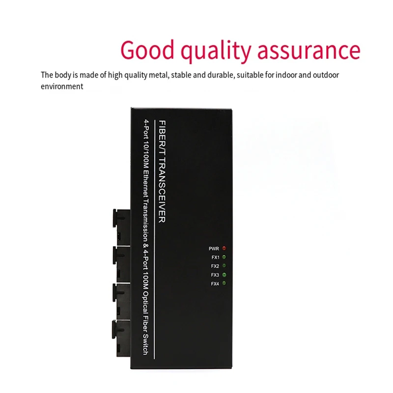 محولات الأجهزة الإرسال والاستقبال الألياف الضوئية، محول الألياف البصرية إيثرنت، جهاز إرسال واستقبال الألياف الضوئية إيثرنت 20 كيلومتر، 4 منافذ بصرية