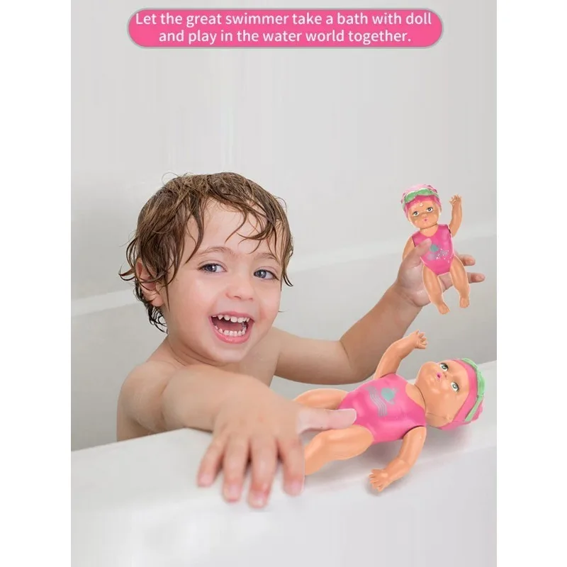 어린이 욕실 욕조 장난감 미니 수영 인형 아기 목욕 장난감 자동 수영 인형 부모-자녀 상호작용 퍼즐
