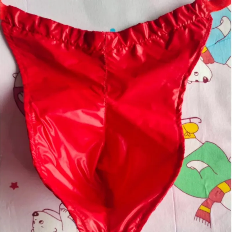 Down Clothing Fabric Male Thong Soft Smooth Waterproof G-string Briefs Adjustable Lace up Waist Bulge T-back Lightweight