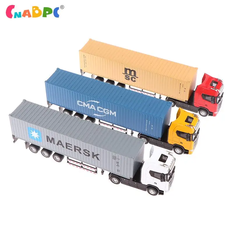 

1:36 Diecast Alloy Truck Head Model Toy Container Truck Pull Back With Light Engineering Transport Vehicle Boy Toys For Children