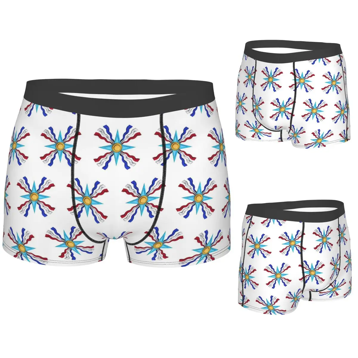 

Boxer Underpants Shorts Luxury Assyrian Suryoyo Flag Panties Male Soft Underwear for Homme Man Boyfriend Gifts