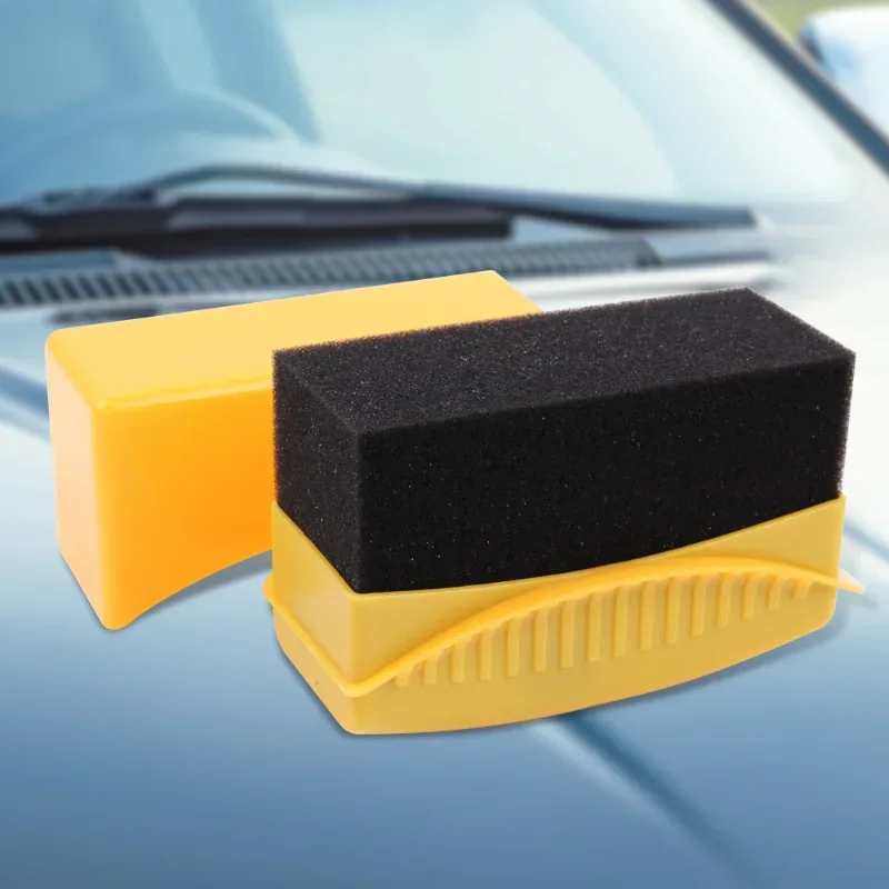 Car Wheel Polishing Waxing Sponge Brush with Cover ABS Washing Cleaning Tire Contour Dressing Applicator Pads Detail Accessories