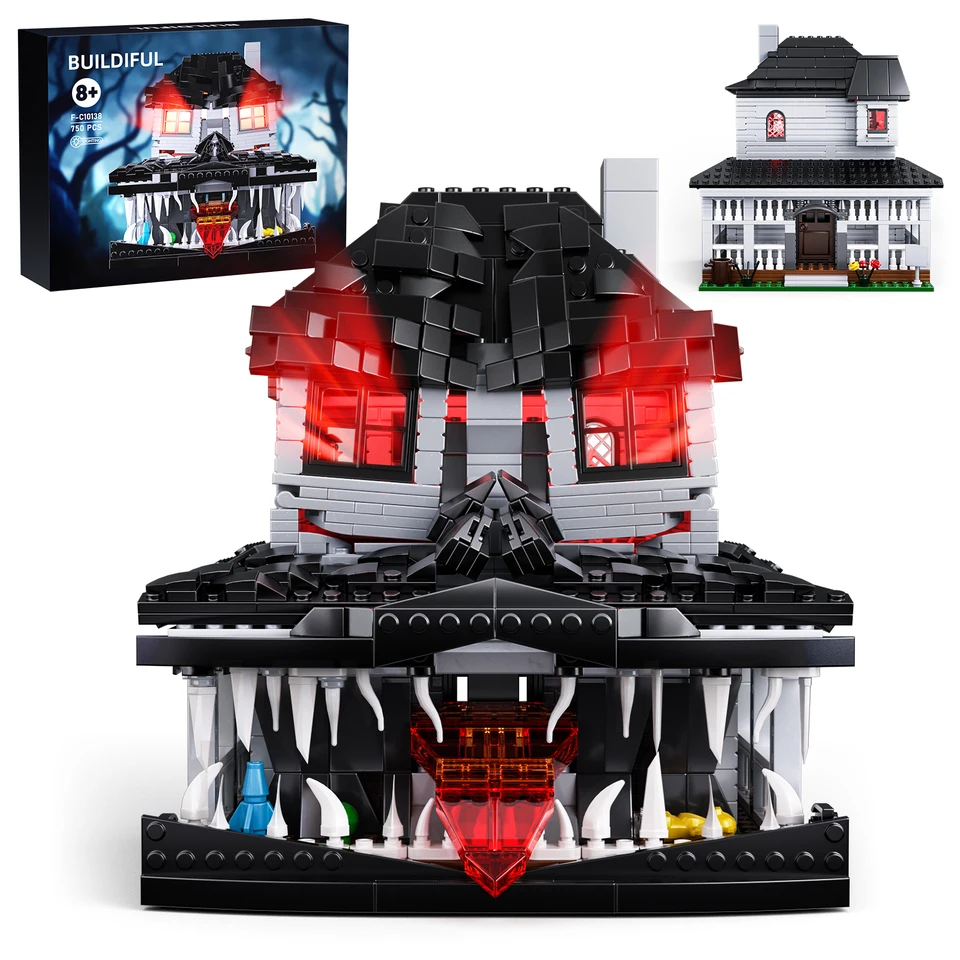 Monster Haunted House Building Blocks Set with Lights Horror