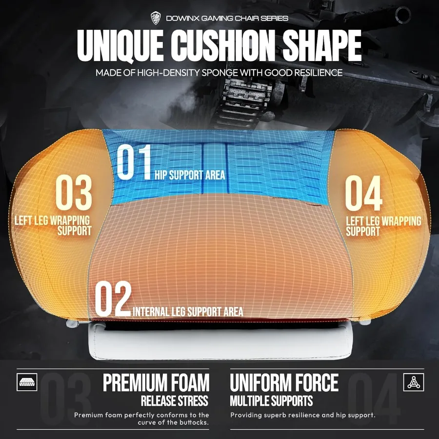 Gaming Chair with Heated Massage Lumbar Support Ergonomic Gaming Computer Chairs with Footrest and Pocket Spring Cushion Big an