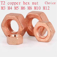5pcs-20pcs/lot  M3 M4 M5 M6 M8 M10 M12 T2 Copper Hexagon Nut Red Copper Nut