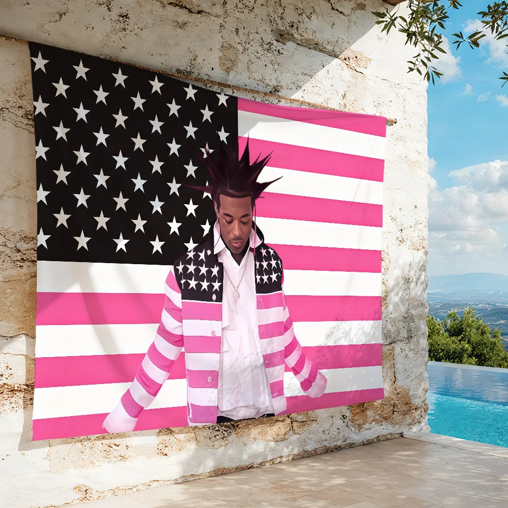 Rapper Lil U-Uzi Vert flag For Garden Party Living Room Home Wall Decor Banner Bedroom Outdoor Tapestry