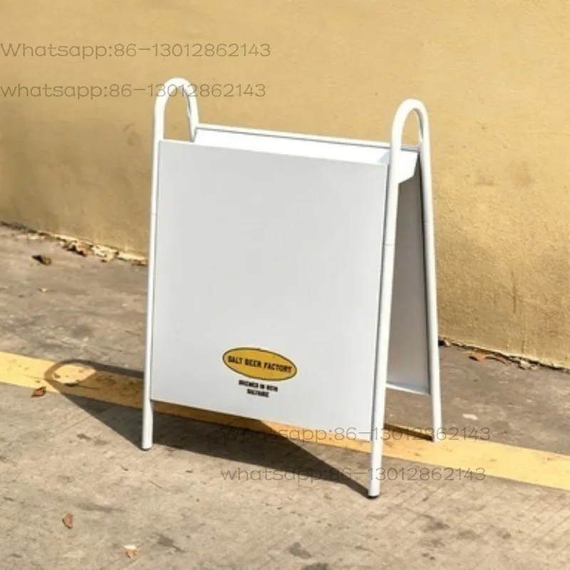 Vertical Billboard Display Stand At The Door, Creative Storage Signs, Outdoor Mobile Floor Metal Standing Signs in Coffee Shops