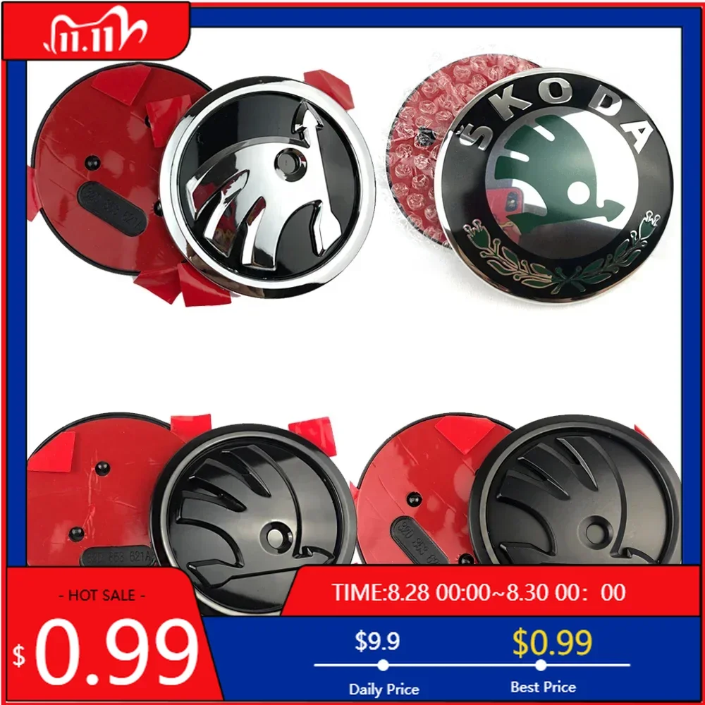 

Наклейки на автомобиль, 2 шт., эмблема на капот и задний багажник для Skoda Yeti, VRIS, Rapid, Octavia A5, A7, Kodiaq, Karoq, Kamiq, Fabia