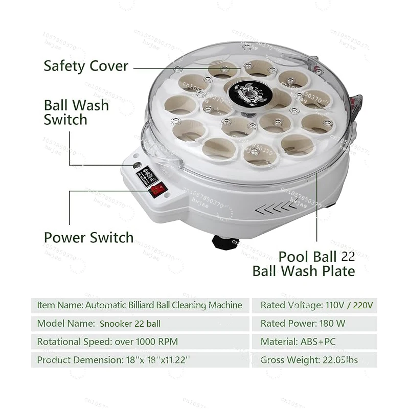 Snooker British 22 Pieces Ball Automatic Electronic Snooker Ball Cleaning Machine Billiard Ball Set Polishing Machine