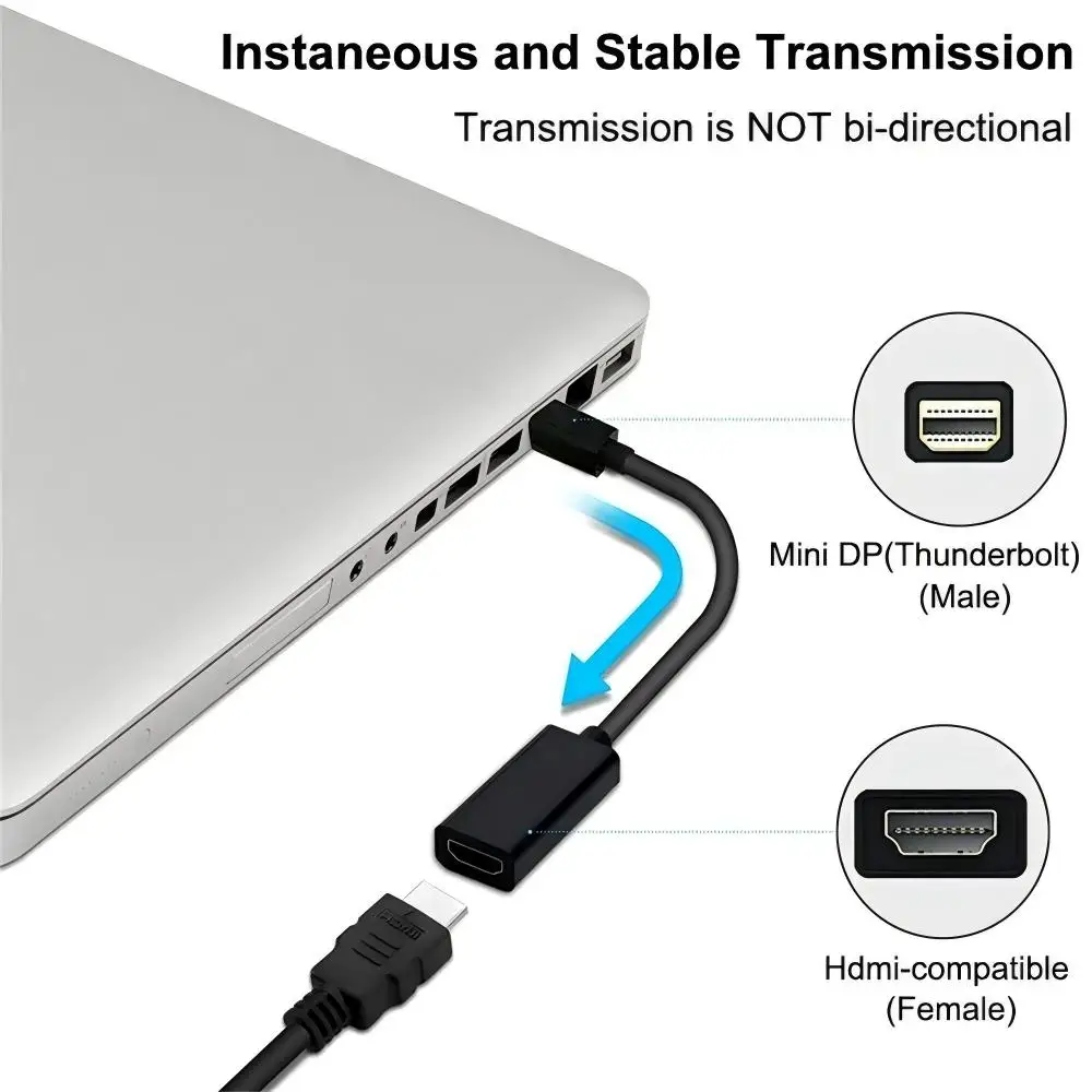 Mini DP Thunderbolt to HDMI-compatible Adapter Connecto Converter 4K 2K 1080P For MacBook surface laptop TV monitor projector