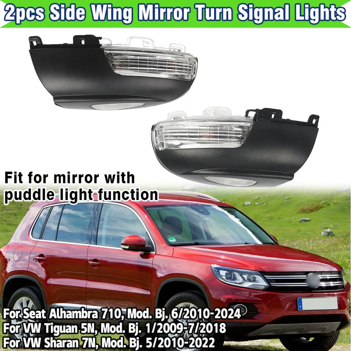

Right & Left Genuine Original Rearview Mirror LED Turn Signal Light Lamp For Seat Alhambra VW Tiguan 5N VW Sharan 7N 5N0949101A