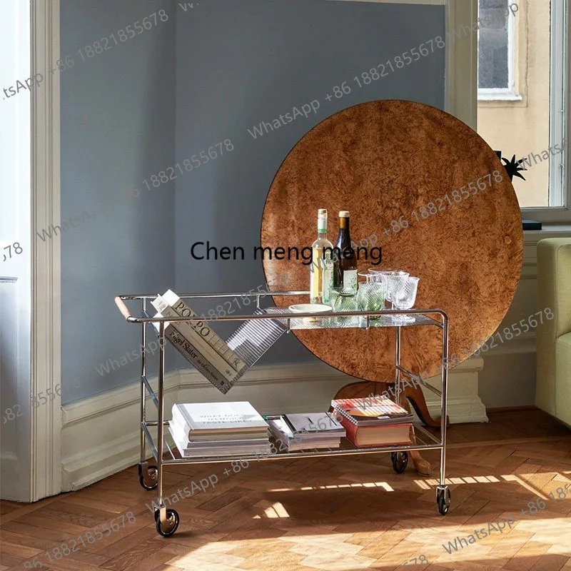 Storage trolley V-shaped design, Nordic style living room storage