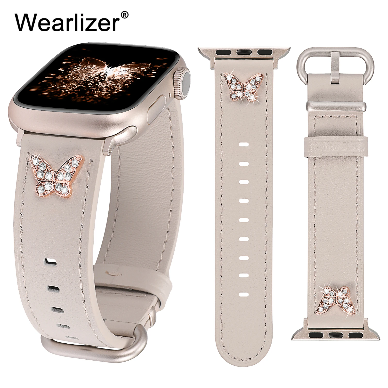 

Wearlizer Leather Watch Band For Apple Watch Band 44mm 49mm 45mm 40mm 41mm 38mm Strap For IWatch Series Ultra SE 9 8 7 6