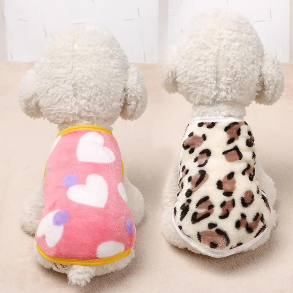 Warm Plush Dog Vest Fleece Plush Clothes Soft Stretchy Breathable Pet Clothes