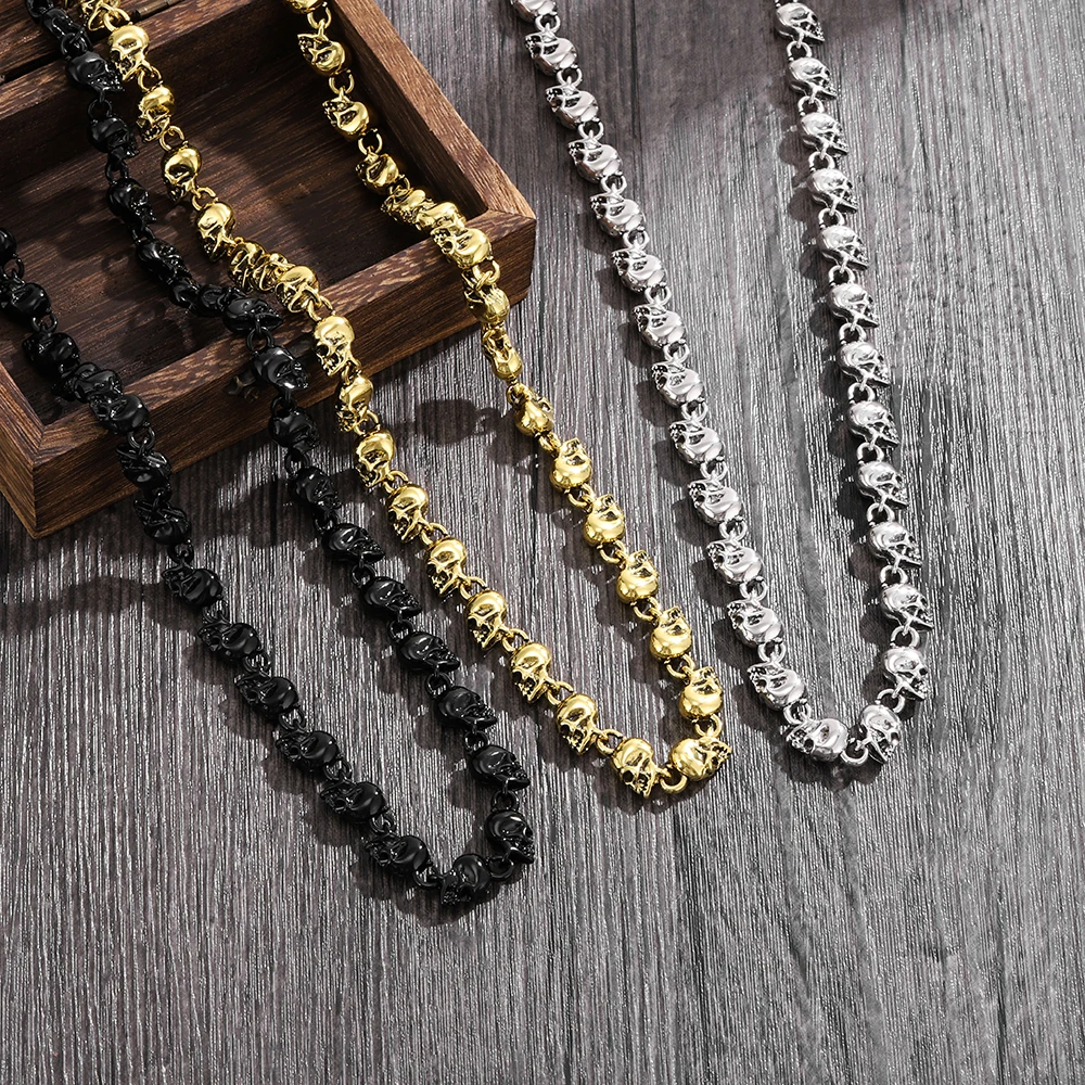 وصول جديد عصري: قلادة رجالية على شكل جمجمة عزر على الطراز القوطي الداكن بتصميم كلاسيكي عتيق ومتعدد الاستخدامات #2