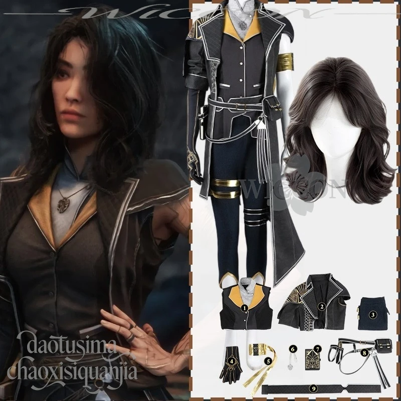 

Аниме игра Lune косплей красивая униформа пальто брюки жилет черные парики волшебный костюм пояс перчатки Хэллоуин Рождественская вечеринка ролевая игра