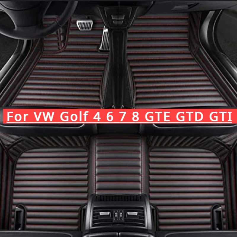 Custom Car Floor Mats For VW Golf 4 6 7 8 GTE GTD GTI All model  mk4 mk5 MK3 MK6 auto accessories Pads Foot Interior 2000-2024