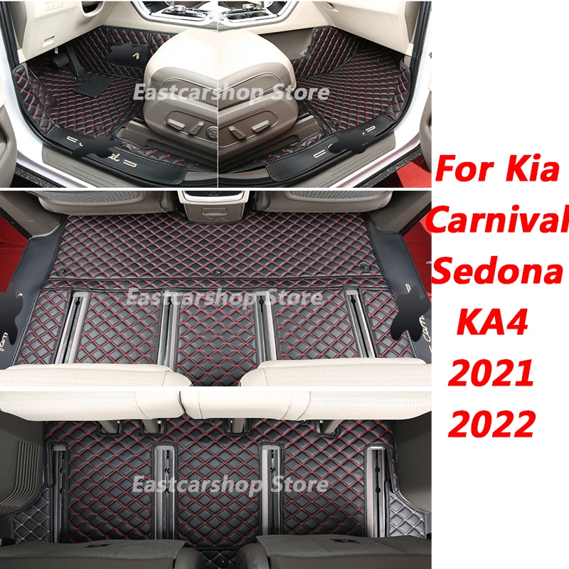 

Car Dust-proof Foot Mat Floor Wire Mats Rugs Auto Rug Covers Pad Interior Mat Accessories for Kia Carnival Sedona KA4 2021 2022