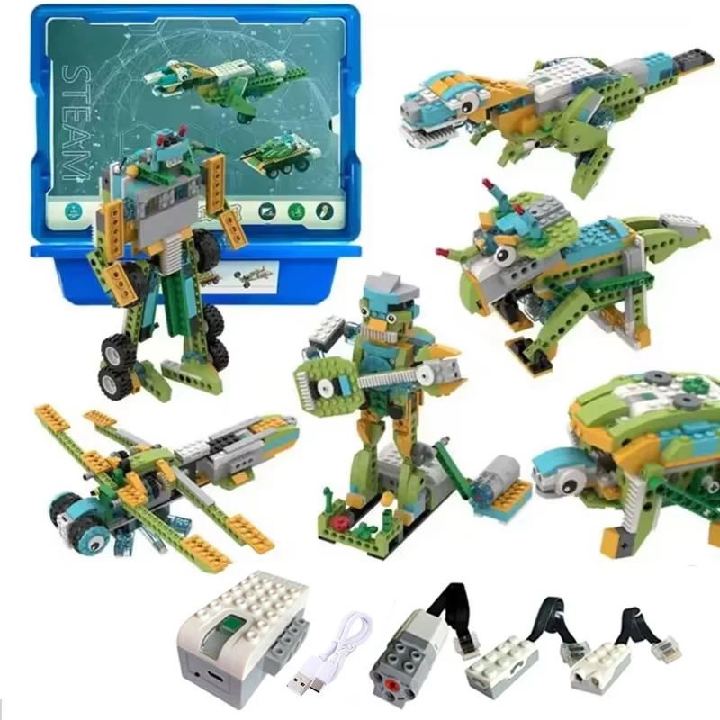 Robótica Construção Set para DIY, Blocos de Construção, Compatível com 45300 Wedo 2.0, Steam Brinquedos Educativos, Nova Atualização, 385Pcs, 3.0