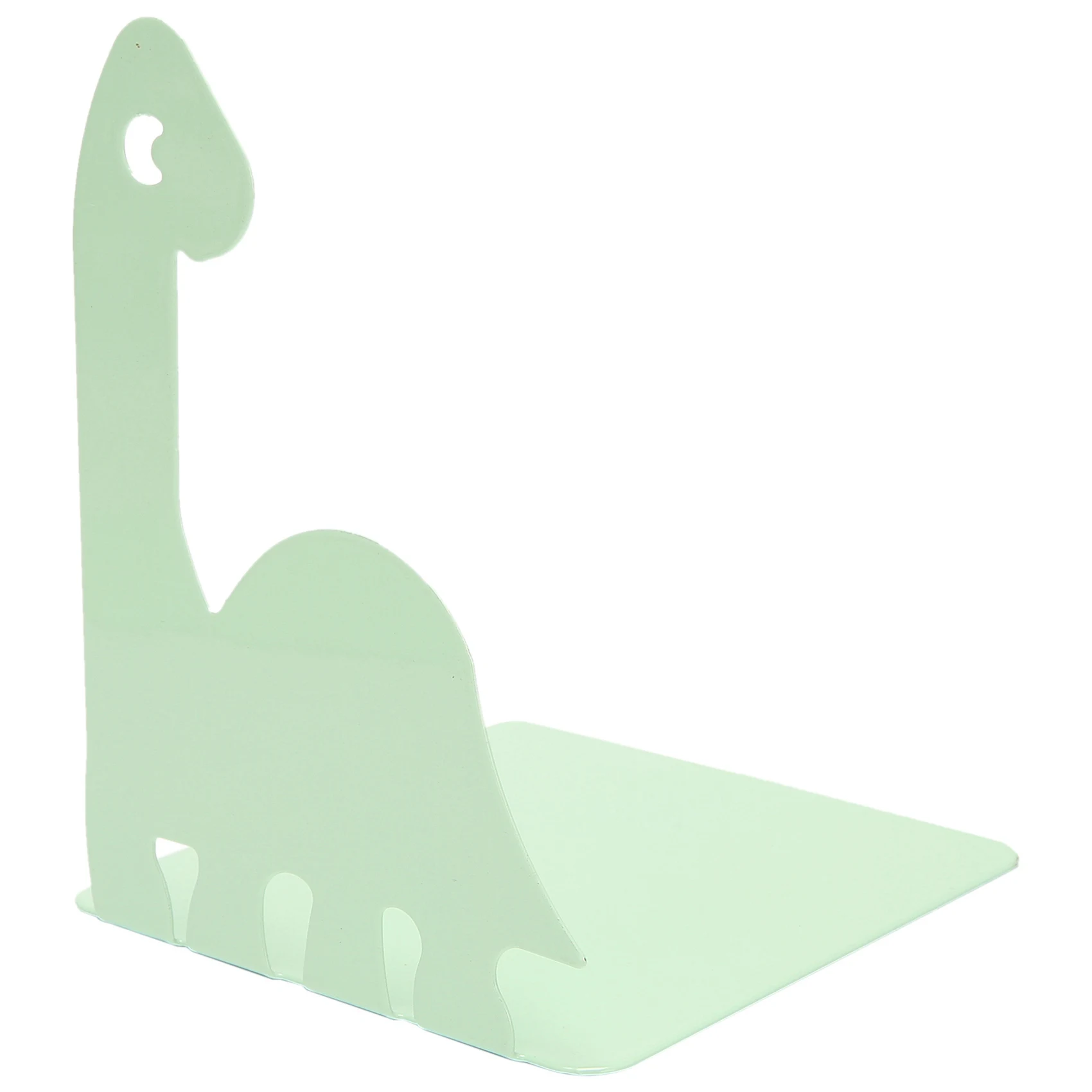 Estantería de dinosaurio de dibujos animados, caja de almacenamiento de libros de Metal antideslizante, soporte para revistas, escuela, oficina, verde claro, 1 par