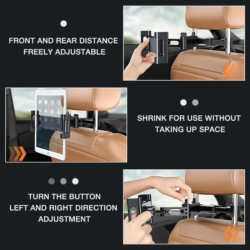 Telescopic Car Rear Pillow Phone Holder Tablet Rotating Car Seat Rear Stand Headrest Bracket for Phone Tablet 5 13 Inch