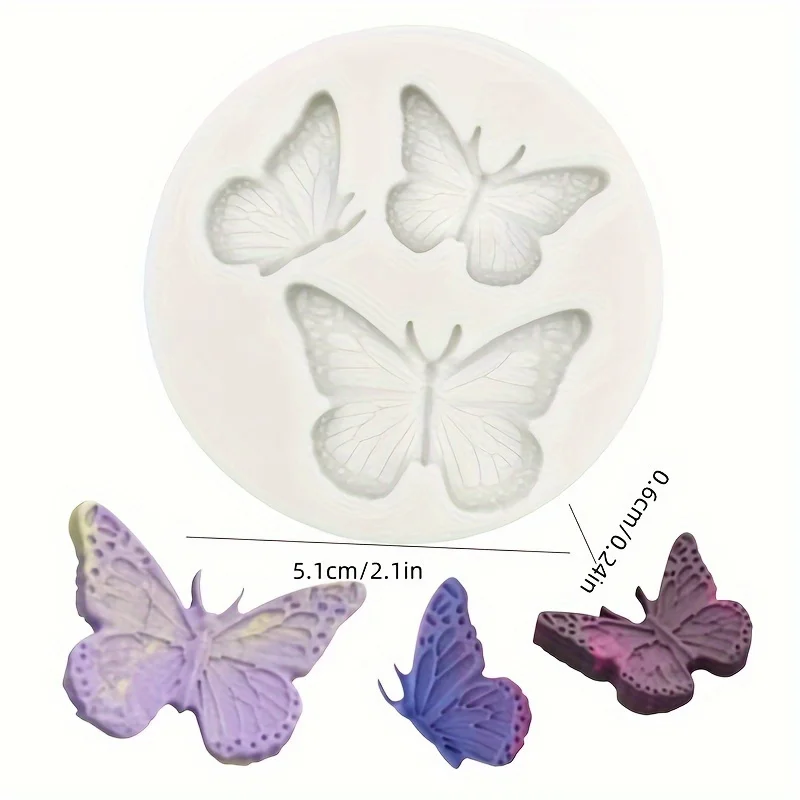 3 Butterfly Silicone Molds for Candles, Clay, and Resin - Insect Themed