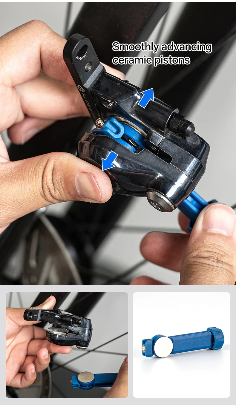 Werkzeug zum Spreizen von Fahrradbremsbelägen aus Stahl, 360 ° Drehbarer Reset für Fahrradöl-Scheibenkolben, hydraulische Bremssattel-Kolbenverlängerung – Detail 6