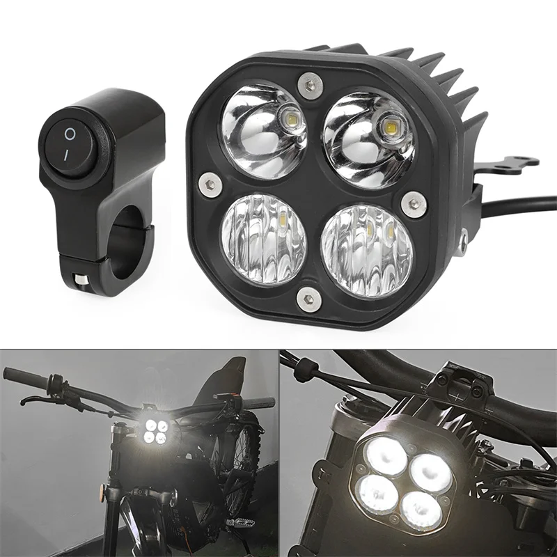 

LED White light Front Headlight Spot/Flood Led Pod Combo Kit PLUG & PLAY For SurRon, Segway, Talaria For Sur Ron