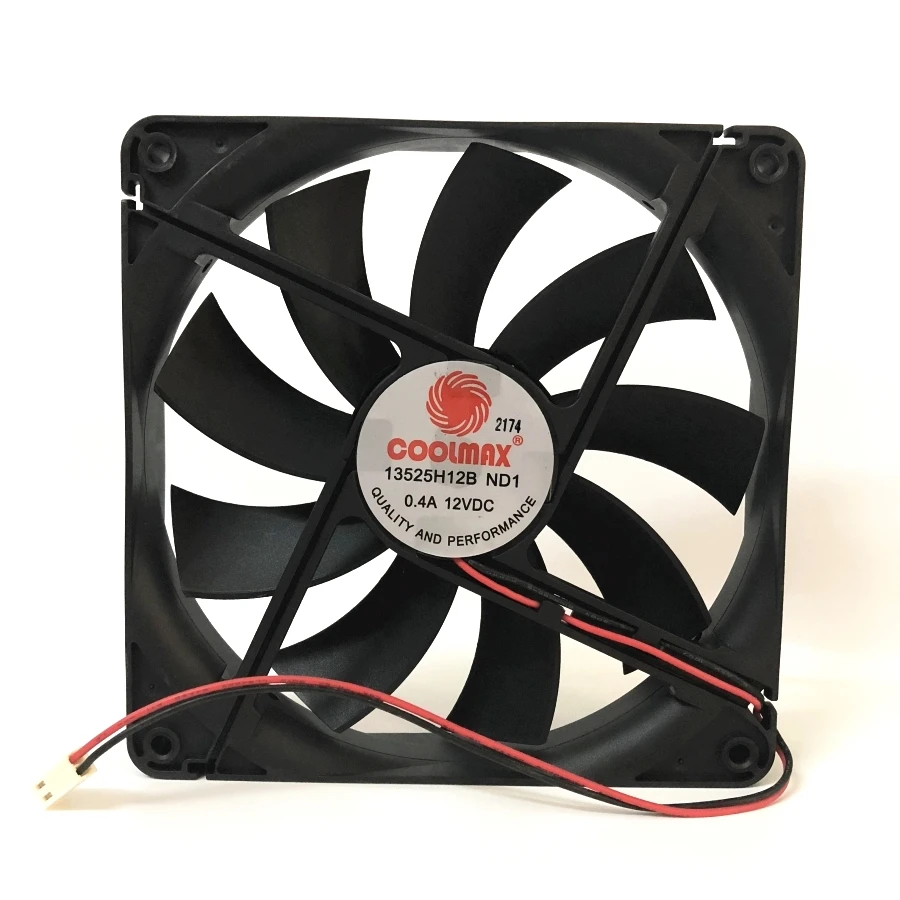 Ventilateur de châssis silencieux, ventilateur de refroidissement, 135mm, 13525x135x25mm, 135 cm, 13525 cm, 12V, 0,4 A, 2 broches, 13.5