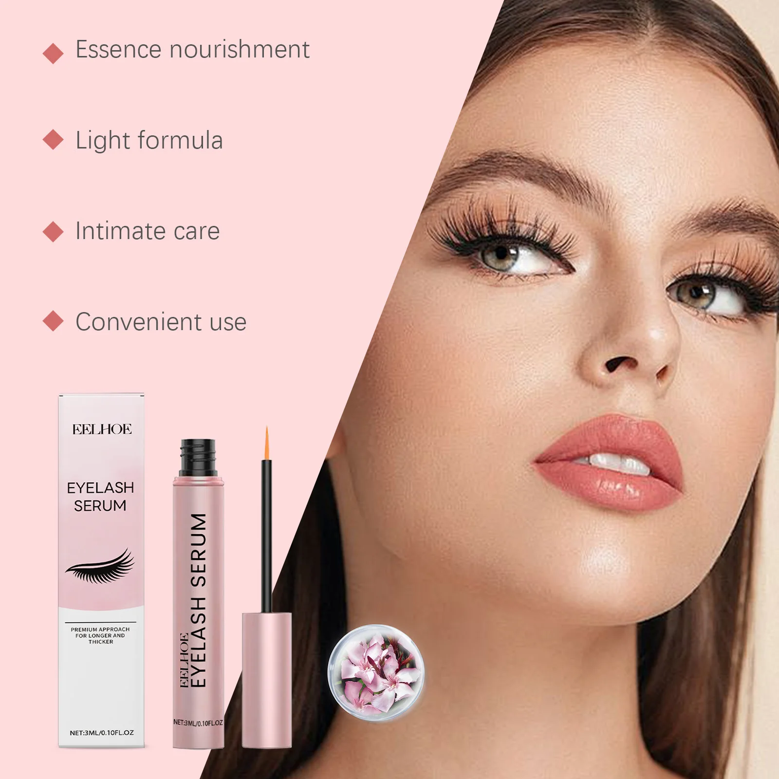 Wimpergroei Essentie Snelle groei Slanke dikke krullende verdikte wimpers Verminderde wimpersverlies Gebroken diep Voedend